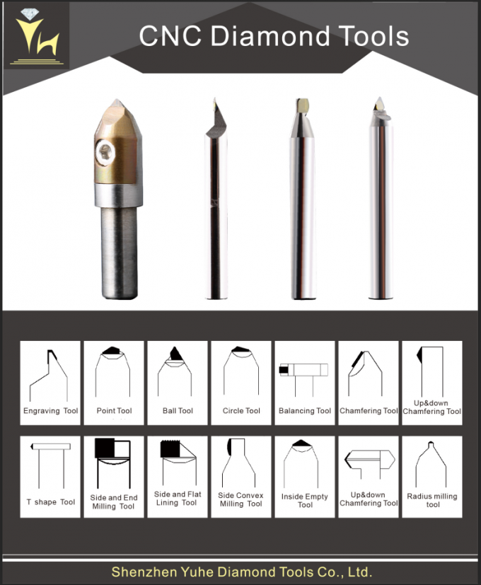 Monocrystalline Synthetic 6mm Shank  CNC Diamond Tools 3