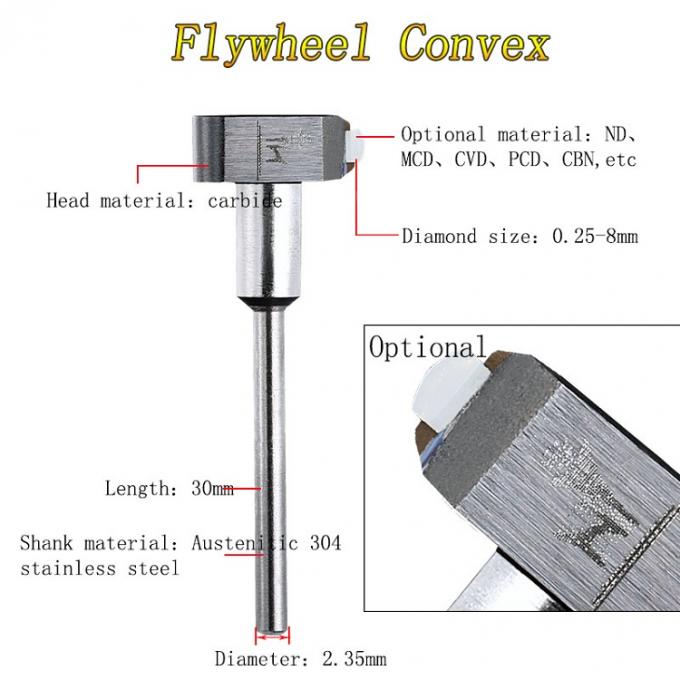 Flywheel Diamond Tools MCD PCD Convex Tools Round Head Available 0